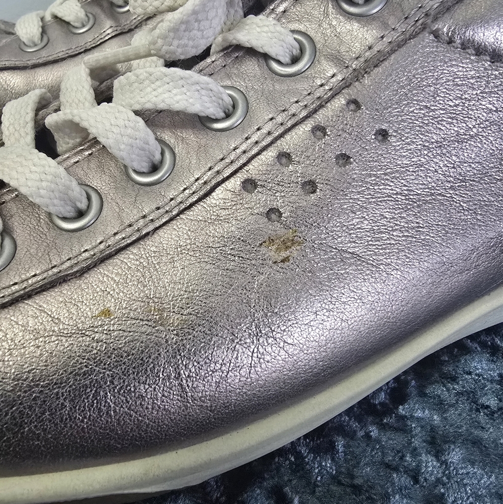 ECCO Womens Metallic  Leather Sneakers Shoes Size 10\41 - Picture 13 of 13